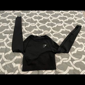 GymShark Black Vital Seamless Crop Top size S